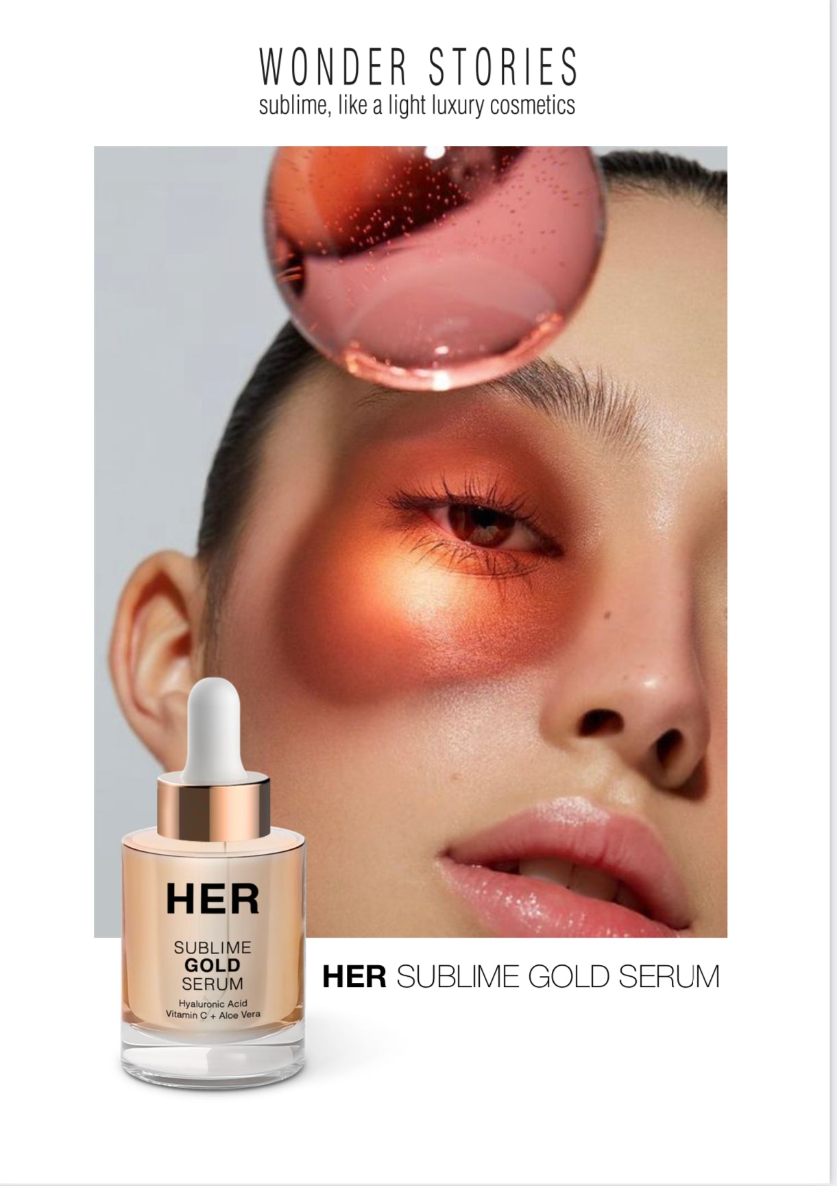 HER SUBLIME GOLD SERUM Hyaluronic Acid + Vitamin C + Aloe Vera – Wonder ...